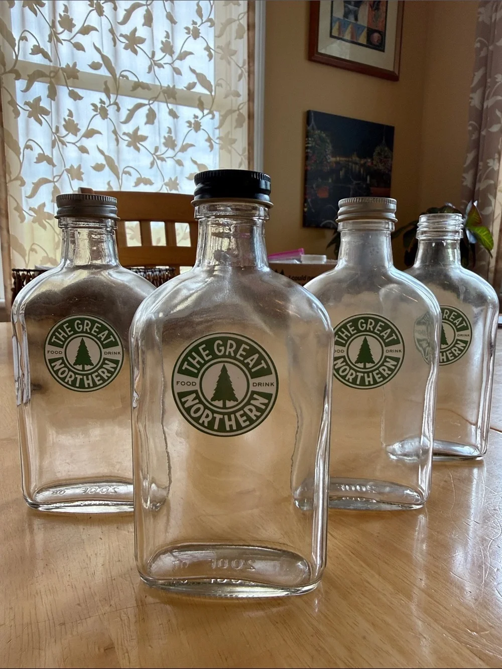 Bundle of Clear Glass Flask Bottle - Set of 4